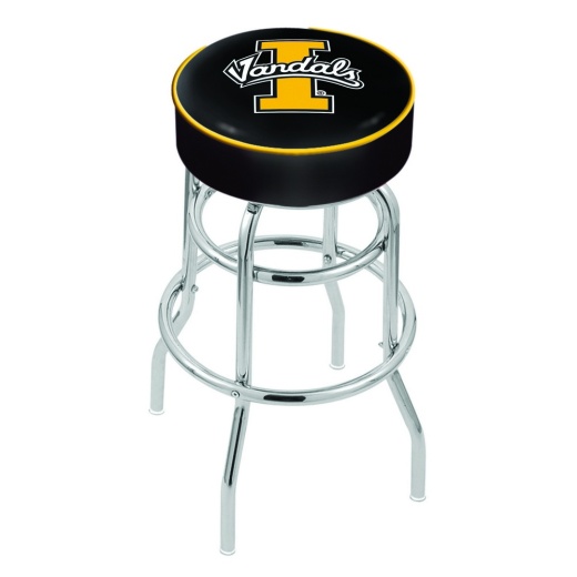 L7c1 4" Idaho Cushion Seat With Doublering Chrome Base Swivel Bar Stool By Holland Bar Stool Company