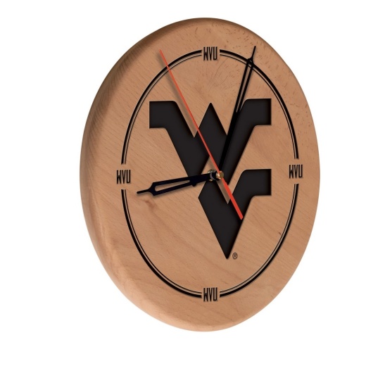 West Virginia Laser Engraved Wood Clock By The Holland Bar Stool Co