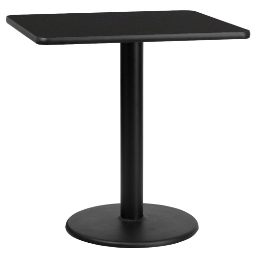 Stiles 30'' Square Black Laminate Table Top With 18'' Round Table Height Base