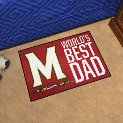 Maryland Terrapins Starter Mat Accent Rug 19In. X 30In. World's Best Dad Starter Mat