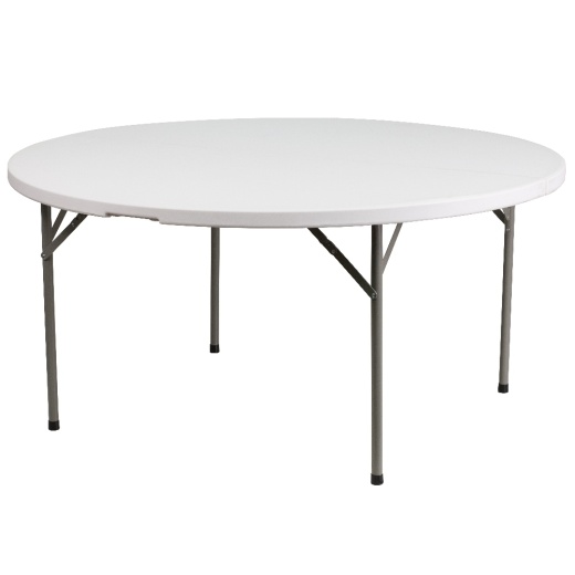 Elon 5Foot Round Granite White Plastic Folding Table