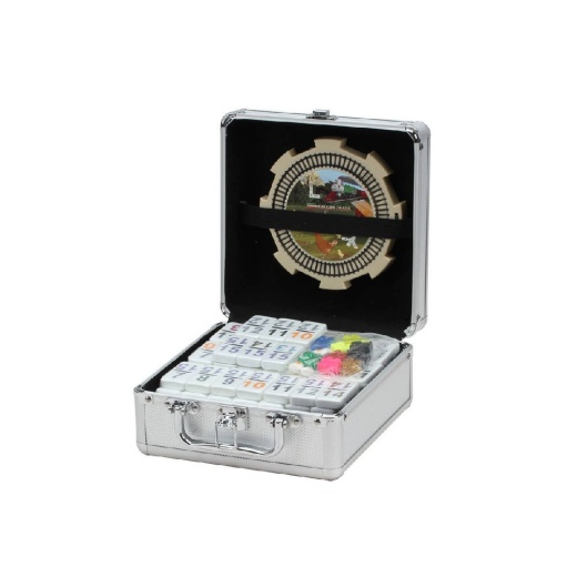 Dbl 15 Numrl 2 In 1 Mexican Train Set In Alum Case