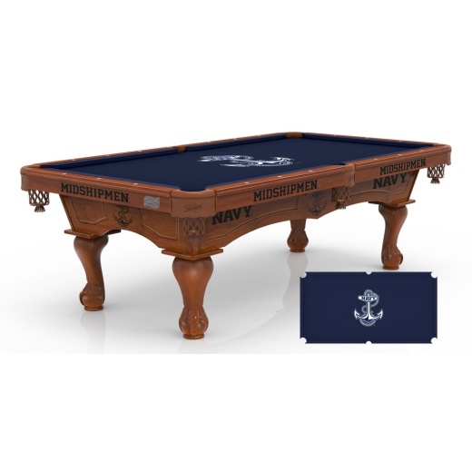 Us Naval Academy (Navy) 8' Pool Table By Holland Bar Stool Co