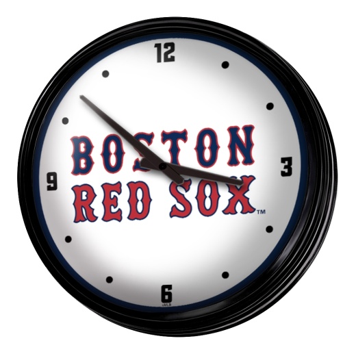 Boston Red Sox: Wordmark Retro Lighted Wall Clock