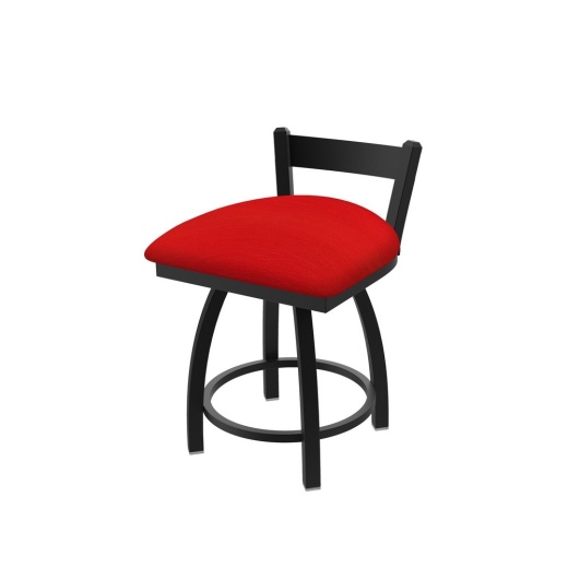 821 Catalina 18" Low Back Swivel Vanity Stool With Black Wrinkle Finish And Canter Red Seat