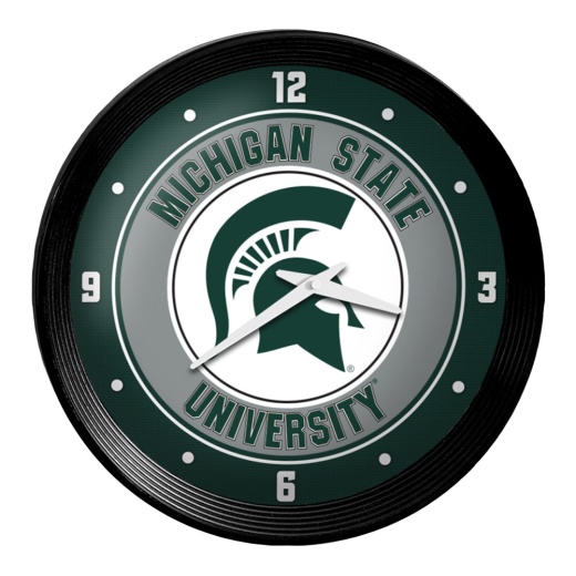 Michigan State Spartans: Ribbed Frame Wall Clock