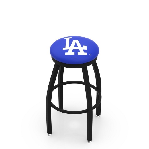 L8b2b Los Angeles Dodgers Swivel Stool With Black Wrinkle Finish By Hbs