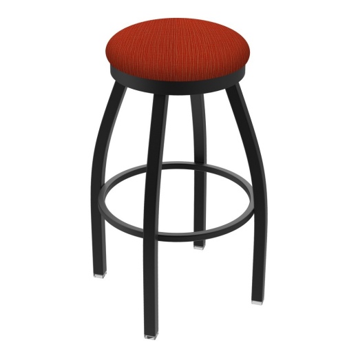 802 Misha 36" Swivel Extra Tall Bar Stool With Black Wrinkle Finish And Graph Poppy Seat
