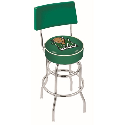 L7c4 Chrome Double Ring Marshall Swivel Bar Stool With A Back By Holland Bar Stool Company
