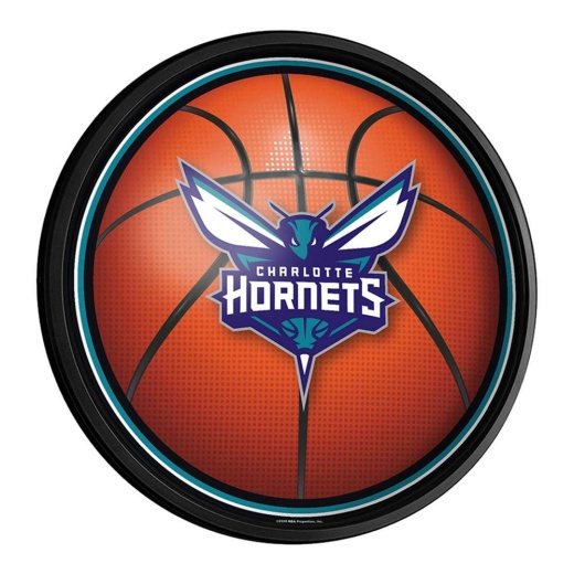 Charlotte Hornets: Basketball Round Slimline Lighted Wall Sign