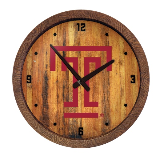 Temple Owls: "Faux" Barrel Top Wall Clock