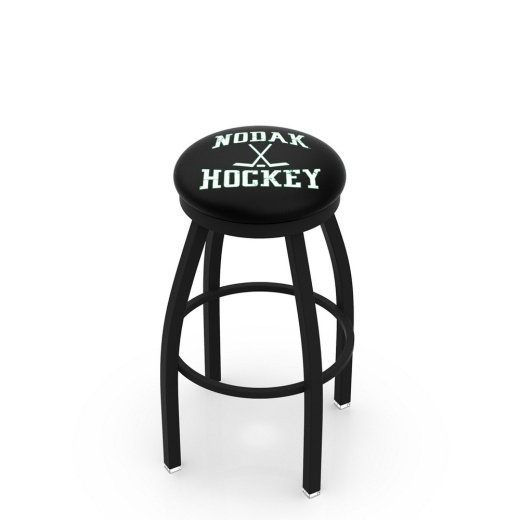 L8b2b North Dakota (Hockey) Swivel Stool With Black Wrinkle Finish