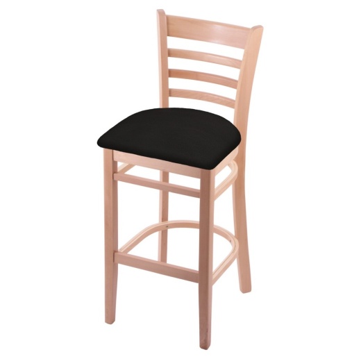 3140 Stool With Natural Finish And Canter Espresso Seat