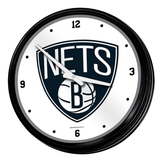 Brooklyn Nets: Retro Lighted Wall Clock