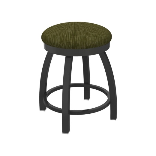 802 Misha 18" Swivel Vanity Stool With Pewter Finish And Graph Parrot Seat