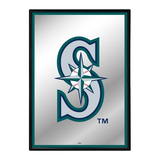 Seattle Mariners: Vertical Framed Mirrored Wall Sign