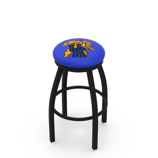 L8b2b Black Wrinkle Kentucky "Wildcat" Swivel Bar Stool With Accent Ring By Holland Bar Stool Company