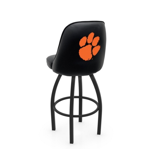 L048 Logo Grizzly Clemson Swivel Stool With Black Wrinkle Finish By Holland Stool Co