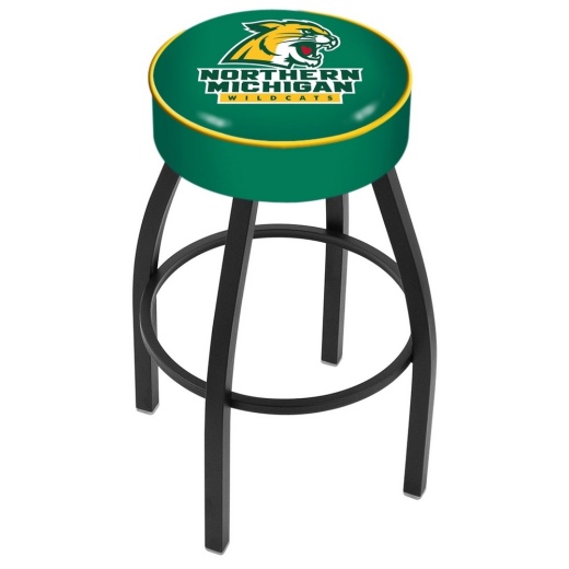 L8b1 4" Northern Michigan Cushion Seat With Black Wrinkle Base Swivel Bar Stool By Holland Bar Stool Company