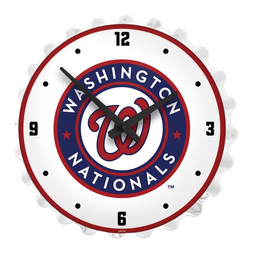 Washington Nationals: Bottle Cap Lighted Wall Clock