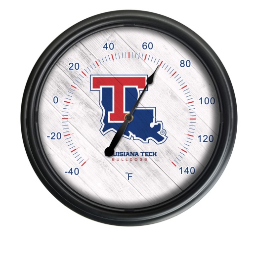Louisiana Tech University Indoor/Outdoor Led Thermometer By Holland Bar Stool Company