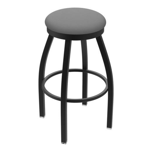 802 Misha Swivel Stool With Black Wrinkle Finish And Canter Folkstone Grey Seat
