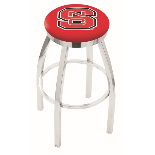 L8c2c Chrome North Carolina State Swivel Bar Stool With Accent Ring By Holland Bar Stool Company