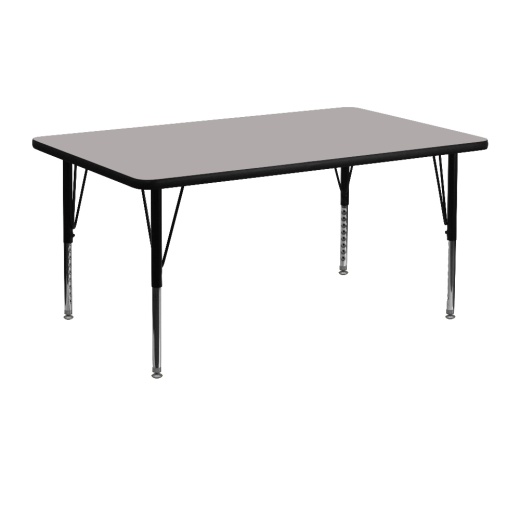 Wren 24''W X 48''L Rectangular Grey Hp Laminate Activity Table Height Adjustable Short Legs