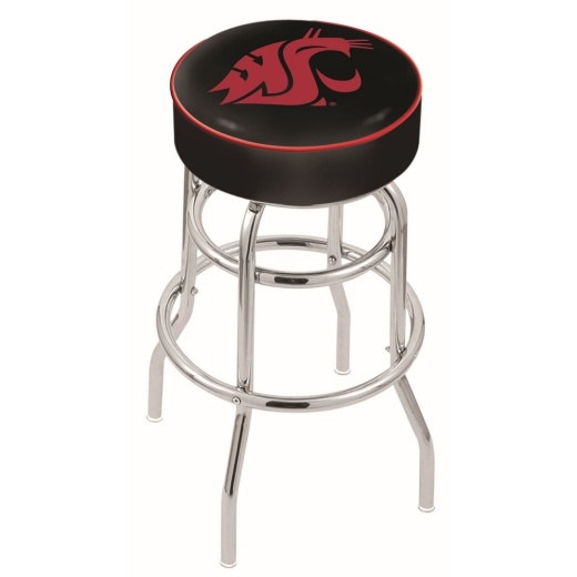 L7c1 4" Washington State Cushion Seat With Doublering Chrome Base Swivel Bar Stool By Holland Bar Stool Company