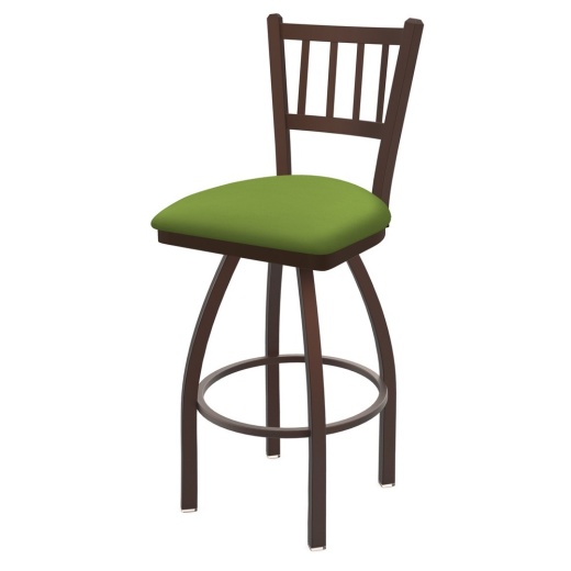 810 Contessa Swivel Stool With Bronze Finish And Canter Kiwi Green Seat