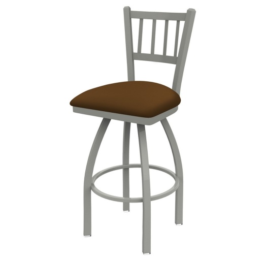 810 Contessa Swivel Stool With Anodized Nickel Finish And Canter Thatch Seat