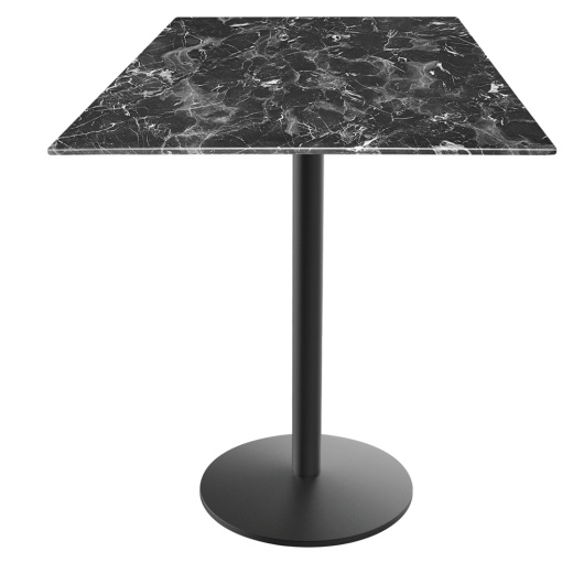 Indoor/Outdoor 42" Tall Od214 Black Table Base With 22" Diameter Foot And 32" X 32" Square Indoor/Outdoor Top By The Holland Bar Stool Co