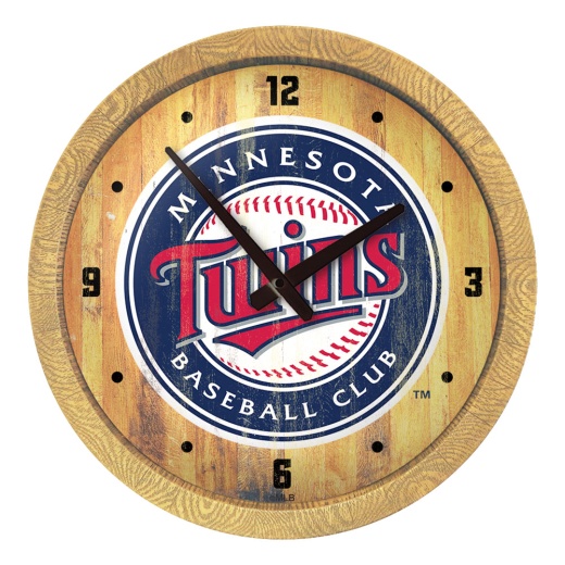 Minnesota Twins: Weathered "Faux" Barrel Top Clock