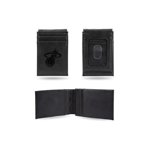Heat Laser Engraved Black Front Pocket Wallet