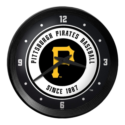 Pittsburgh Pirates: Logo Ribbed Frame Wall Clock