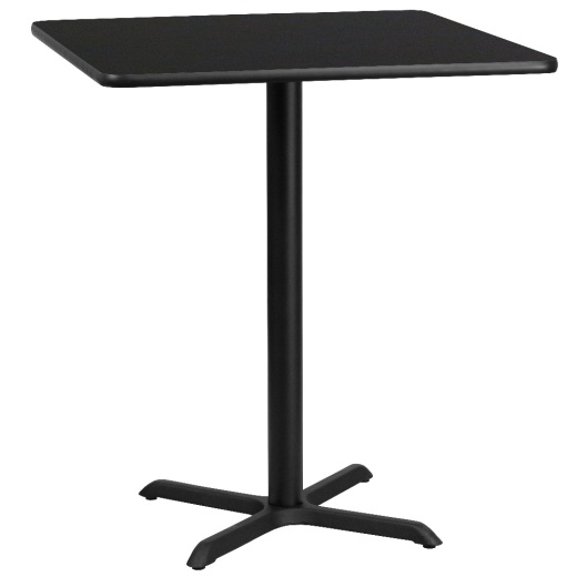 Stiles 36'' Square Black Laminate Table Top With 30'' X 30'' Bar Height Table Base
