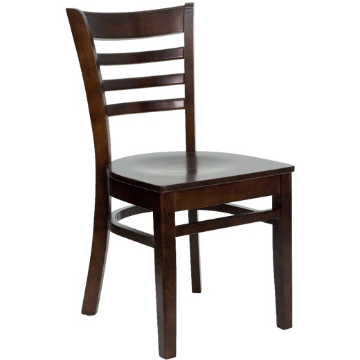 Hercules Series Ladder Back Walnut Wood Restaurant Chair