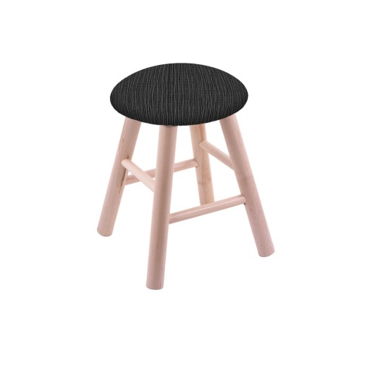 Maple Round Cushion Swivel Stool With Smooth Legs, Natural Finish, And Graph Coal Seat