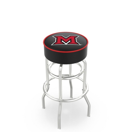 L7c1 4Inch Miami (Oh) Cushion Seat With Doublering Chrome Base Swivel Bar Stool By Holland Bar Stool Company