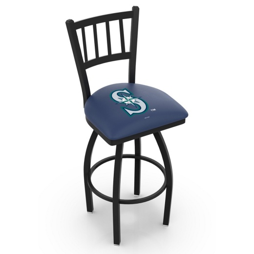 L018 Seattle Mariners Swivel Stool With Black Wrinkle Finish By Hbs