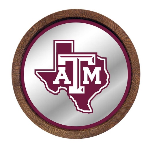 Texas A&M Aggies: Texas "Faux" Barrel Top Mirrored Wall Sign