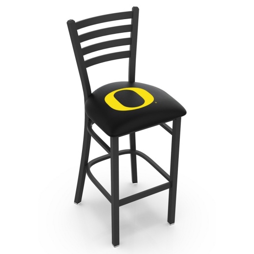 L004 University Of Oregon Stationary Stool With Black Wrinkle Finish By Holland Bar Stool Company