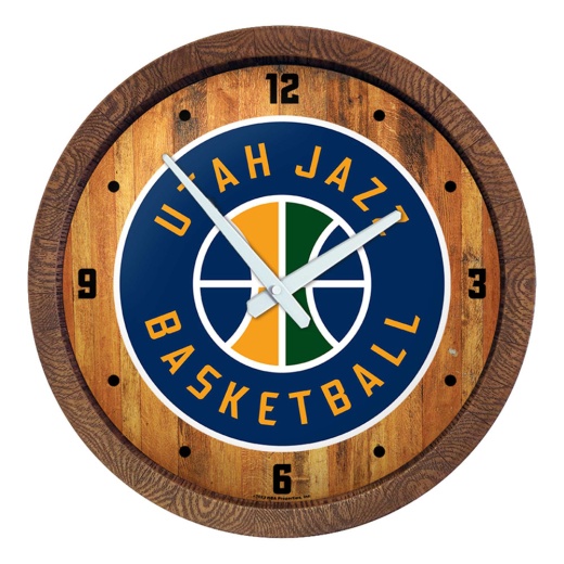 Utah Jazz: Logo "Faux" Barrel Top Clock