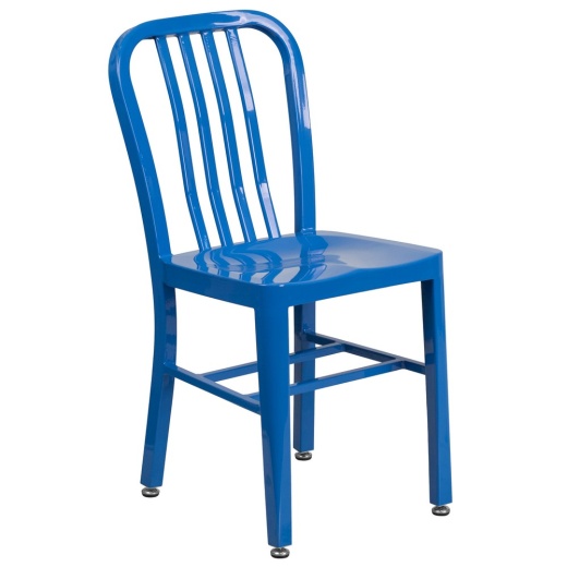 Gael Commercial Grade Blue Metal Indooroutdoor Chair