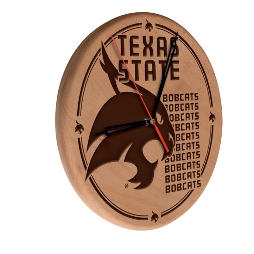 Texas State Laser Engraved Wood Clock By The Holland Bar Stool Co