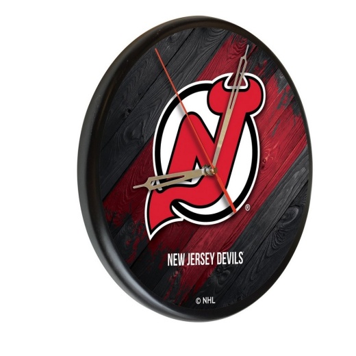 Jersey Devils Digitally Printed Wood Clock By The Holland Bar Stool Co