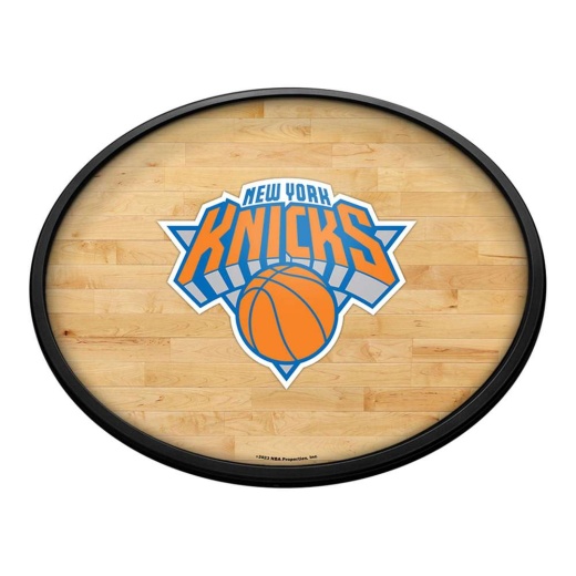 York Knicks: Hardwood Oval Slimline Lighted Wall Sign