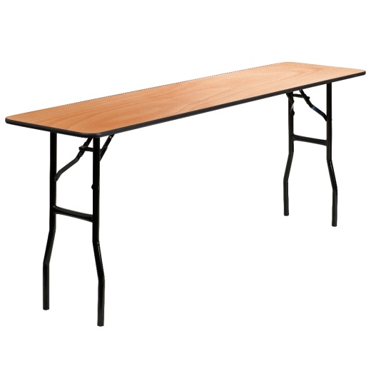 Gael 6Foot Rectangular Wood Folding Training / Seminar Table With Smooth Clear Coated Finished Top