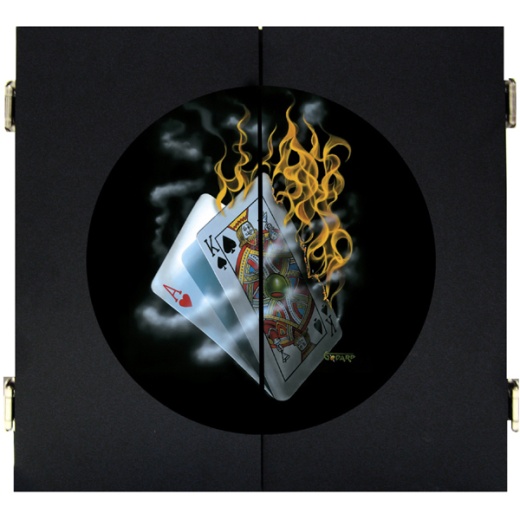 Michael Godard Burning Blackjack Dart Cabinet