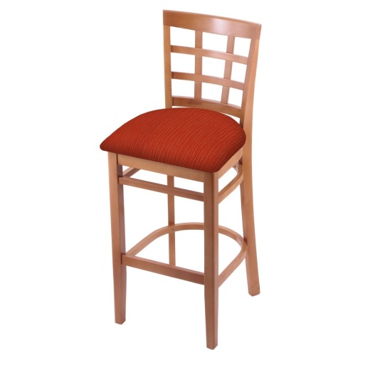 3130 Stool With Medium Finish And Graph Poppy Seat